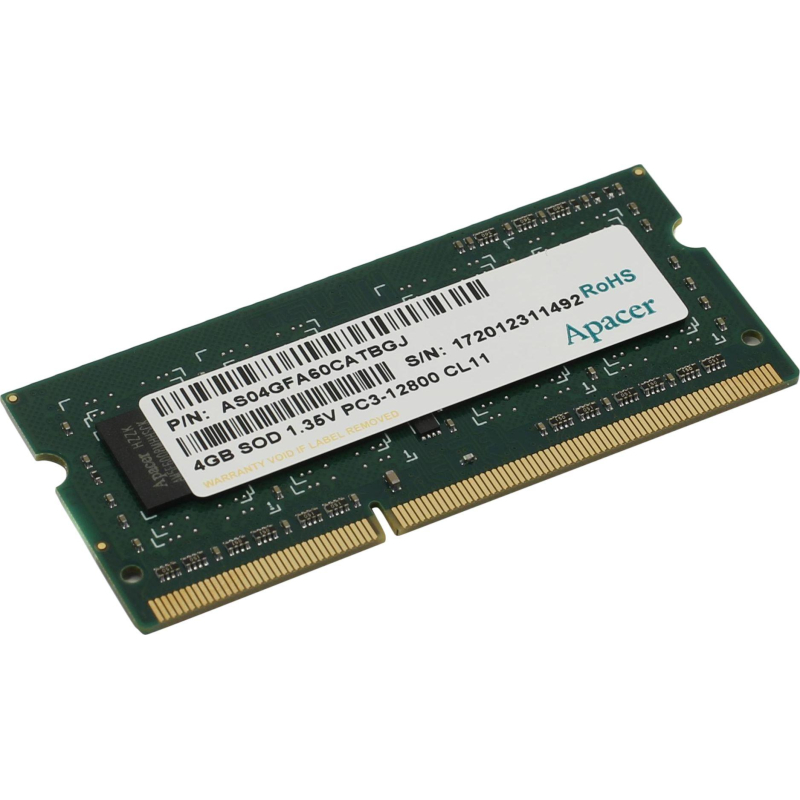 Модуль памяти Apacer DDR3  4GB 1600MHz SO-DIMM CL11(AS04GFA60CATBGJ) - фото 1