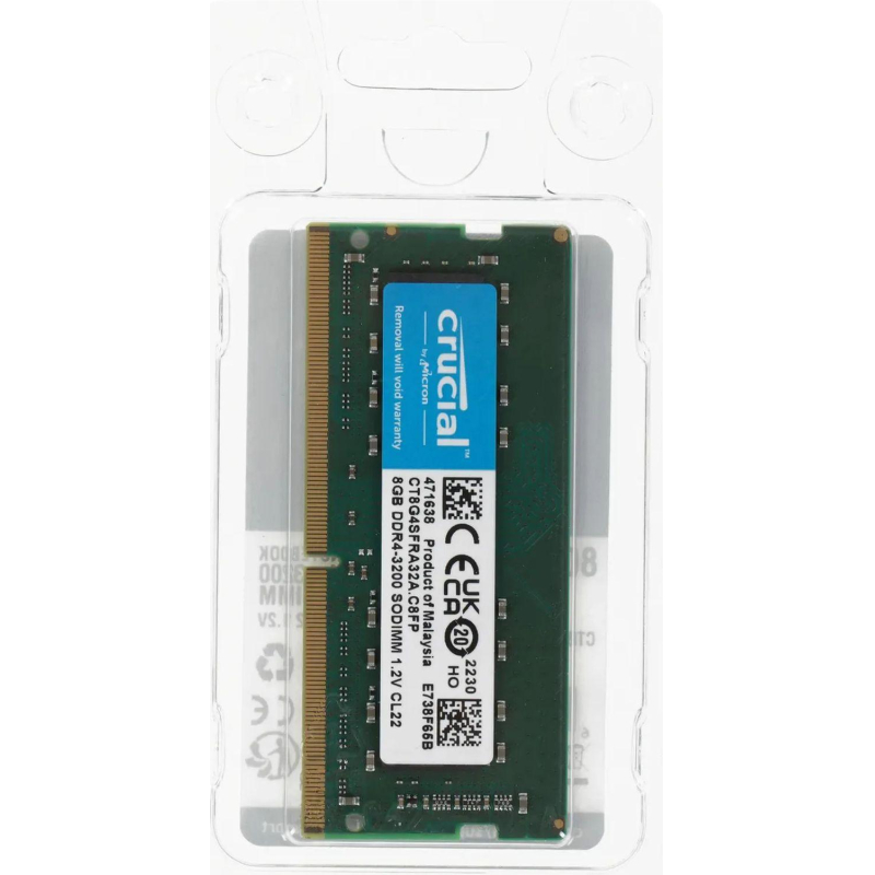 Модуль памяти Crucial by Micron DDR4 8GB 3200MHz SODIMM CL22(CT8G4SFRA32A) - фото 5