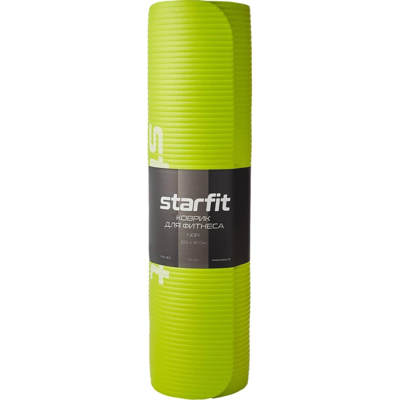 Коврик для йоги  STARFIT FM-301 NBR, 1,0 см, 183x61см,лаймовый, ЦБ-00002281 - фото 8