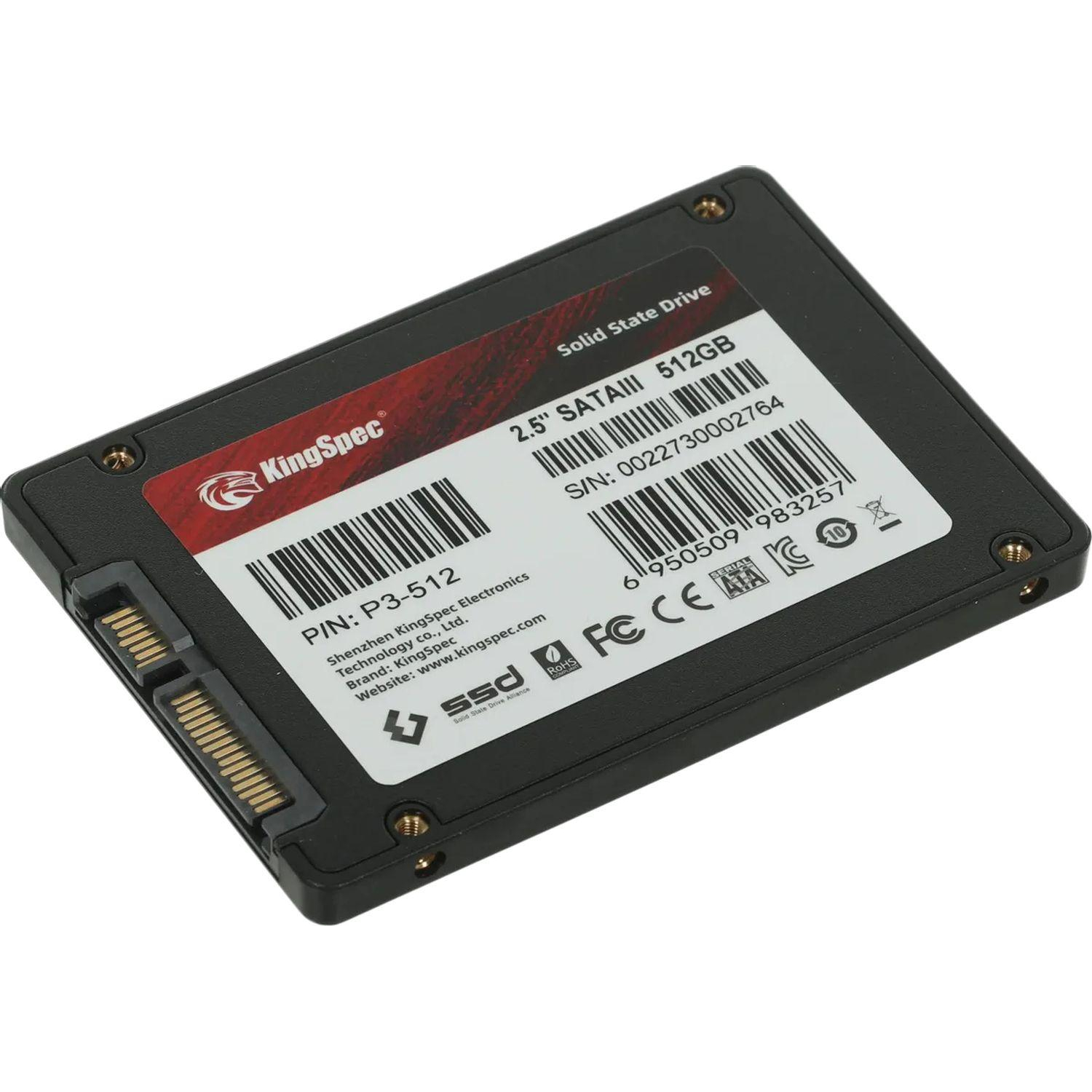 SSD накопитель Kingspec SATA-III 512GB 2.5(P3-512) - фото 3