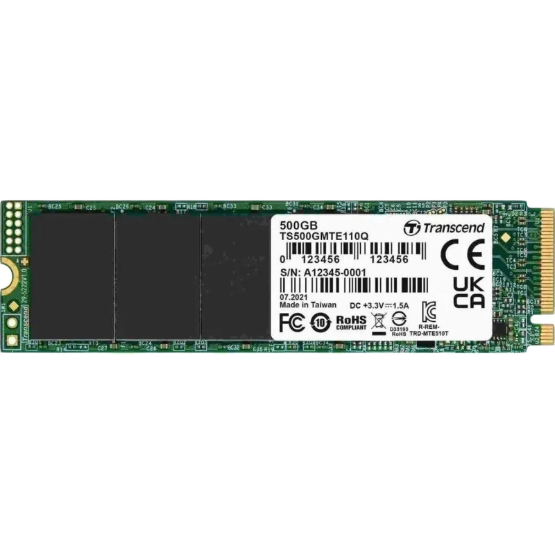 SSD накопитель Transcend SSD110Q(TS500GMTE110Q),500GB, M.2,NVMe,PCIe 3.0 x4 - фото 1