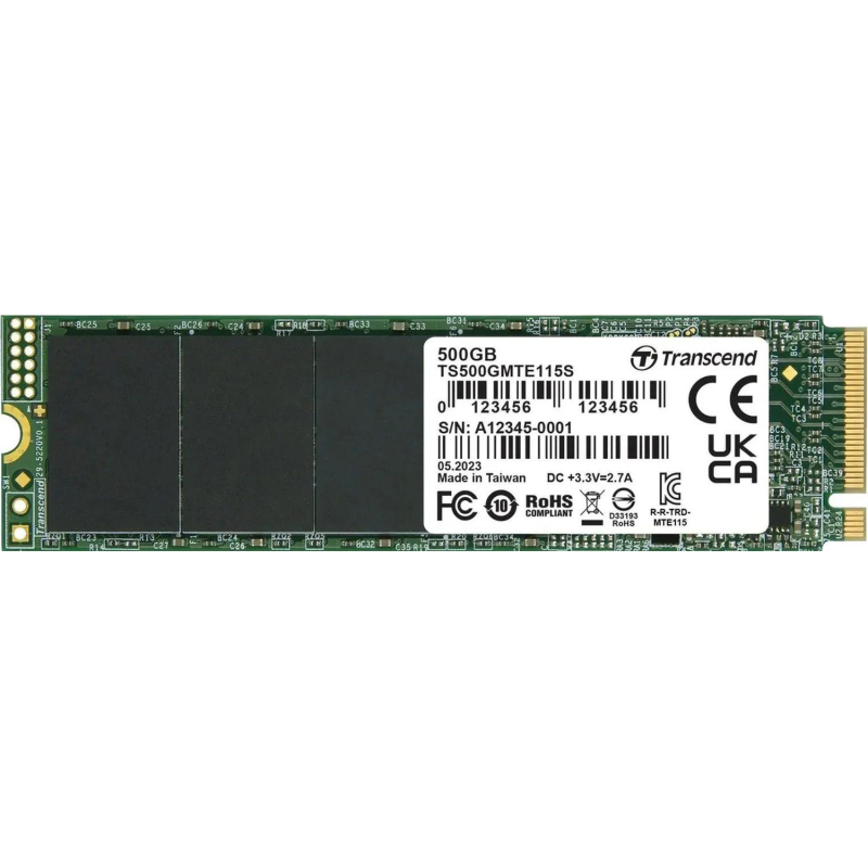 SSD накопитель Transcend MTE115S(TS500GMTE115S),500GB, M.2,NVMe,PCIe 3.0 x4 - фото 1