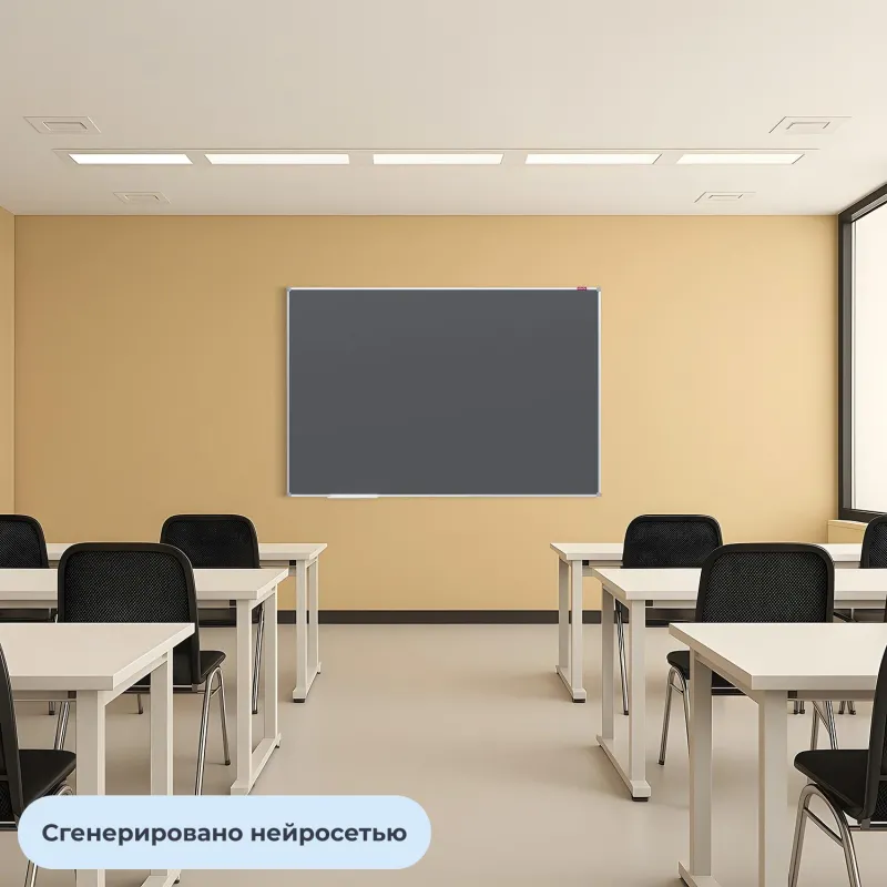 Доска магнитно-меловая 100х150см Attache черная в алюмин. профиле - фото 3