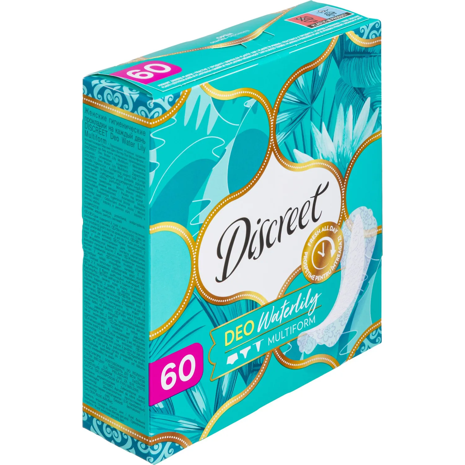 Прокладки гигиенические DISCREET Deo Water Lily Multiform Trio, 60шт/уп - фото 2