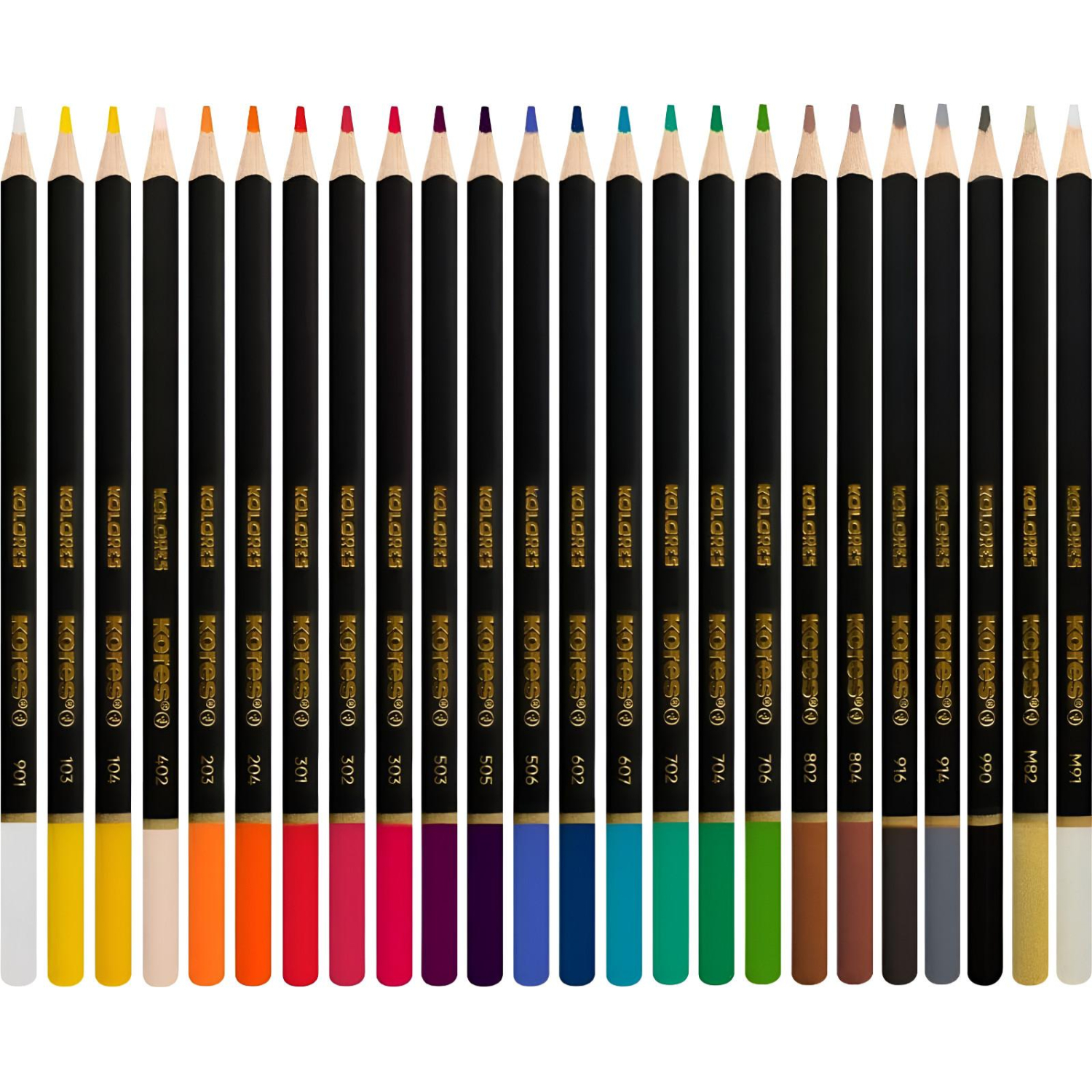 Карандаши цветные Kores Kolores 3-гран 3мм 24 цв/наб в металл.коробке 93325 - фото 2