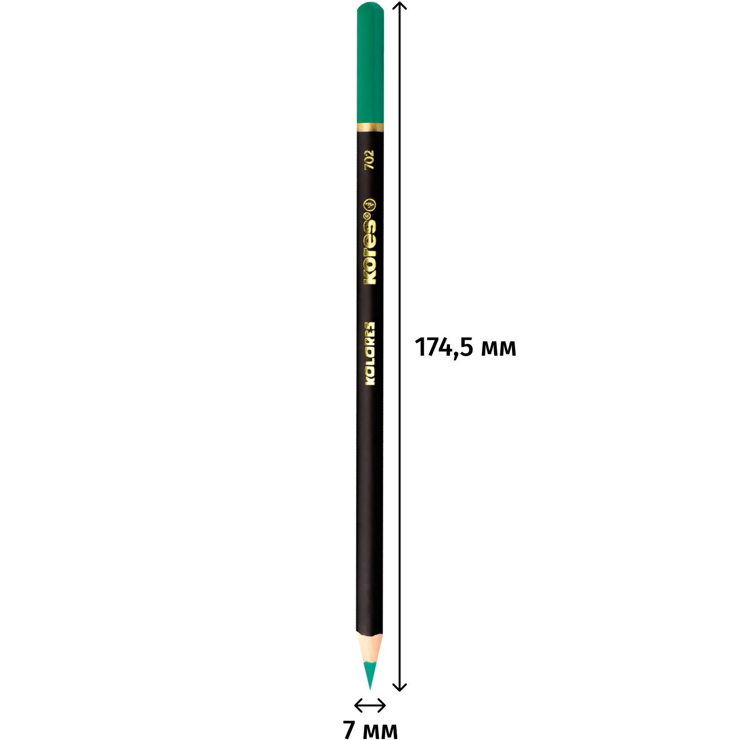 Карандаши цветные Kores Kolores 3-гран 3мм 24 цв/наб в металл.коробке 93325 - фото 3