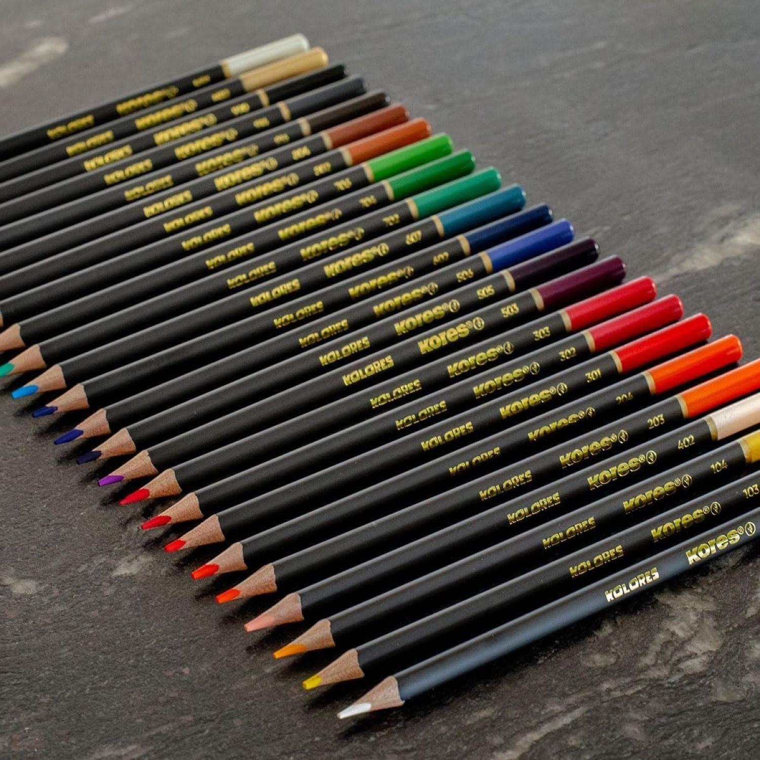 Карандаши цветные Kores Kolores 3-гран 3мм 24 цв/наб в металл.коробке 93325 - фото 6