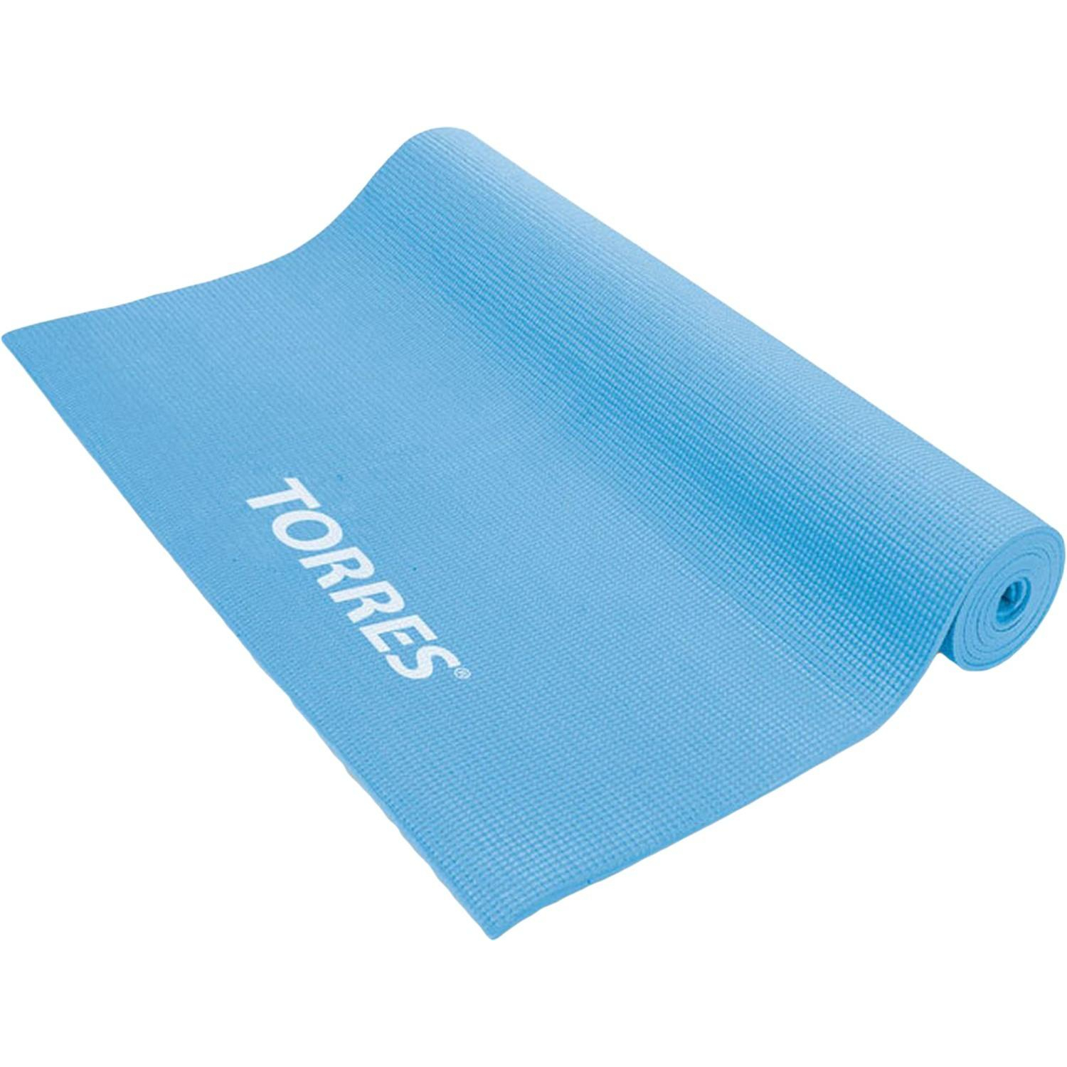 Коврик для йоги TORRES Basis 3, YL10023, PVC 3 мм, нескольз, голубой - фото 2