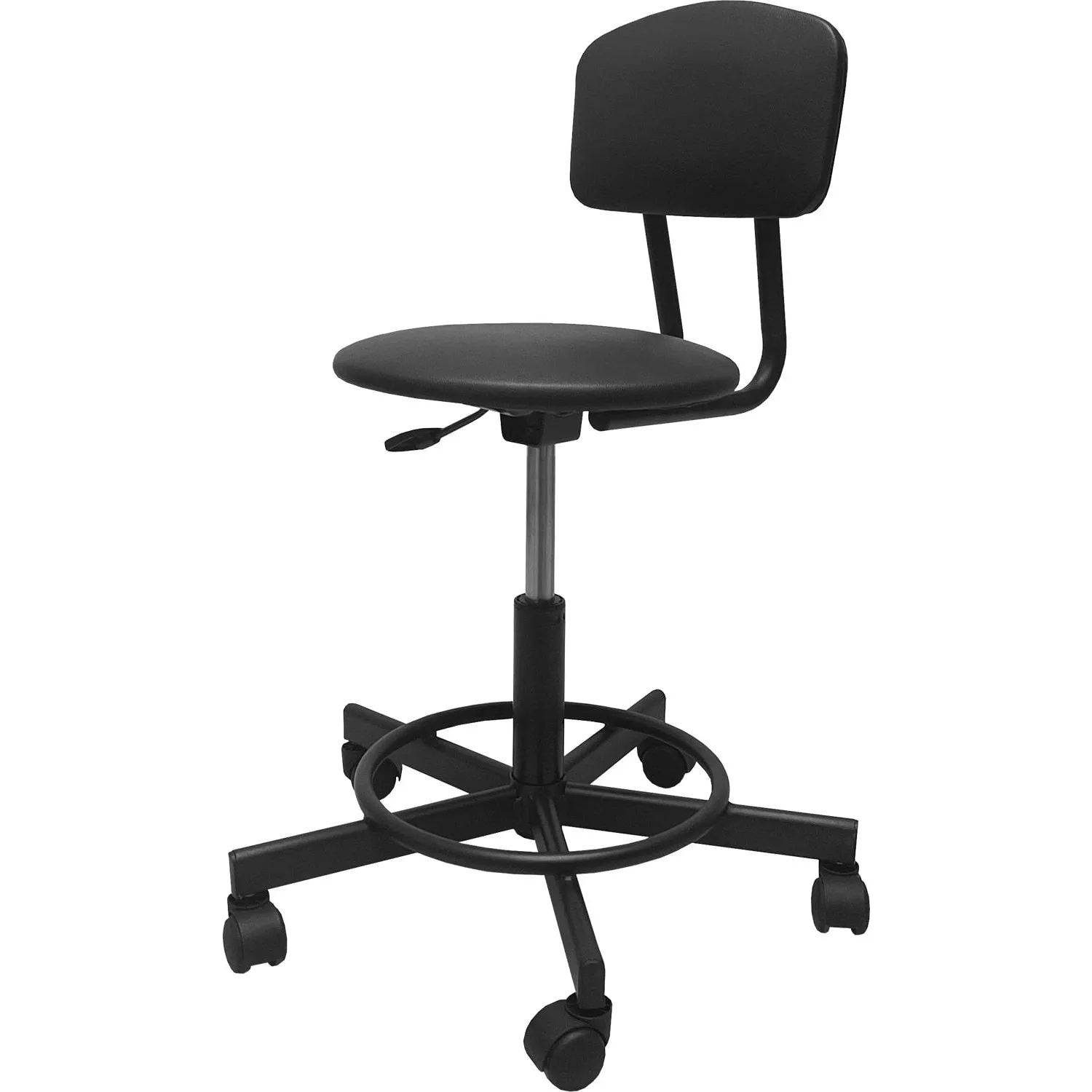 Стул лабораторный КО_EChair 231 PU (РС 97/12) к/з черный, газлифт - фото 1