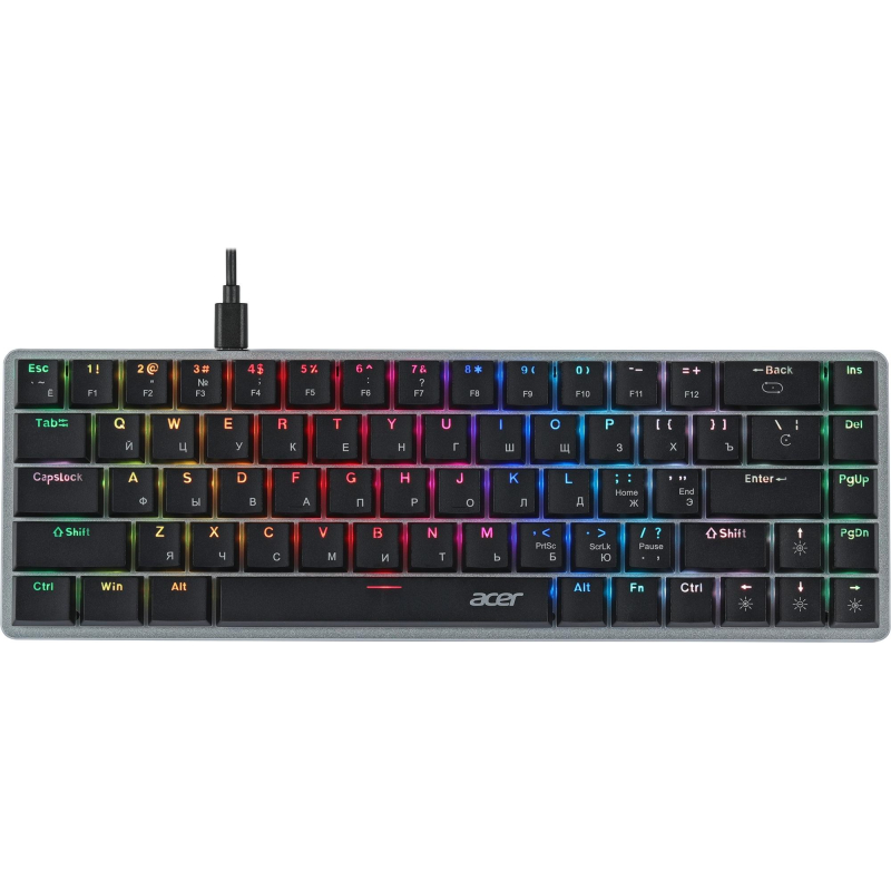 Клавиатура Acer OKW302 механичес. серебр. USB for gamer LED (ZL.KBDCC.01C) - фото 1