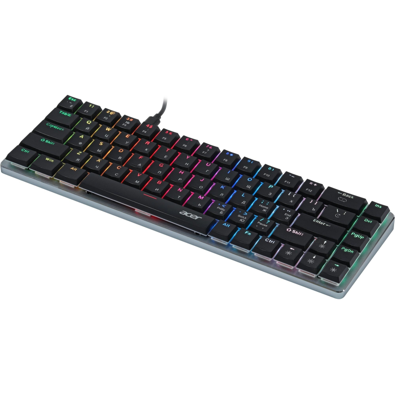Клавиатура Acer OKW302 механичес. серебр. USB for gamer LED (ZL.KBDCC.01C) - фото 6