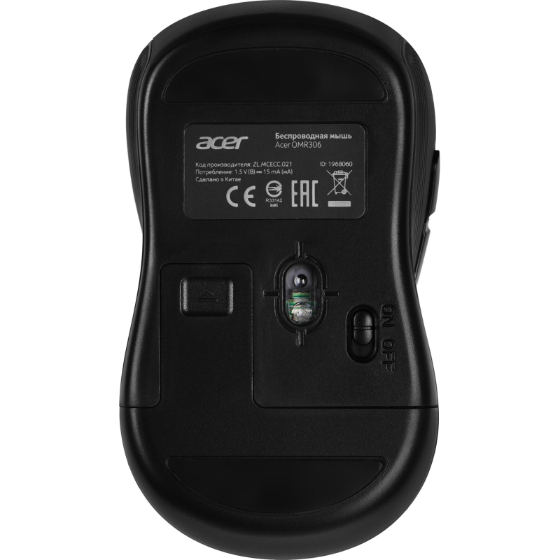 Мышь компьютерная Acer OMR306 черный/серый оптичес. 1600dpi/6but WLS USB - фото 6
