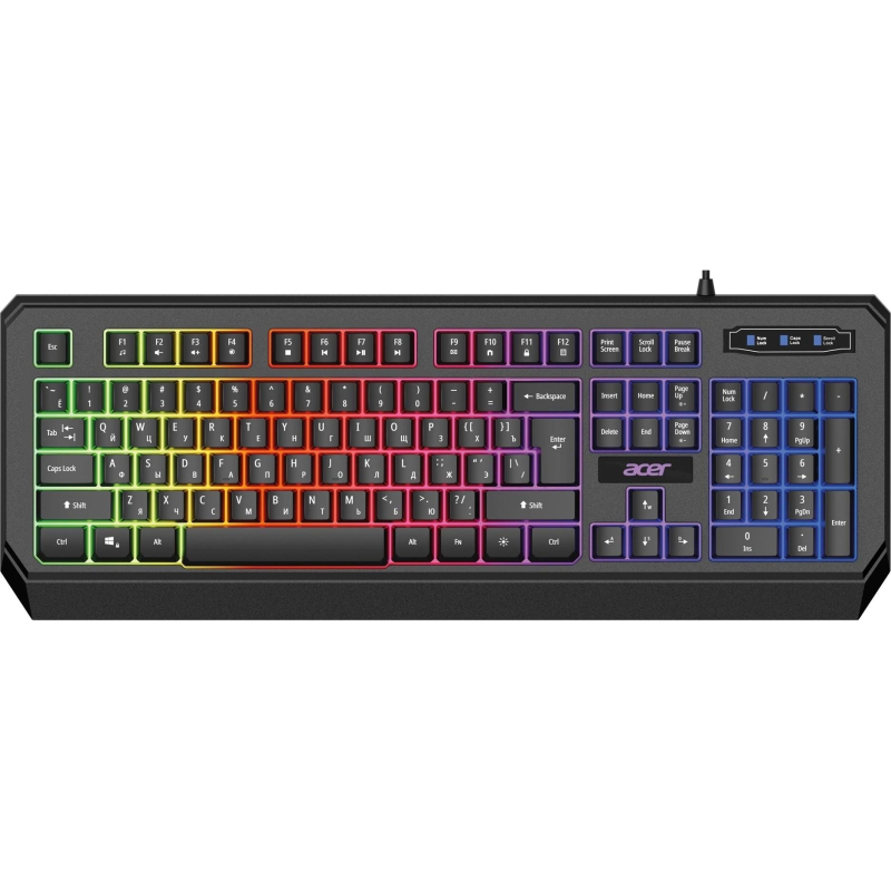 Клавиатура Acer OKW300 черный USB for gamer LED (ZL.KBDCC.019) - фото 1