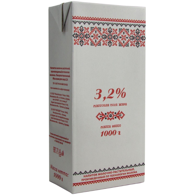 Напиток Славянские кружева молочно-растительный, СЛИМ, 3,2% 973 мл - фото 2