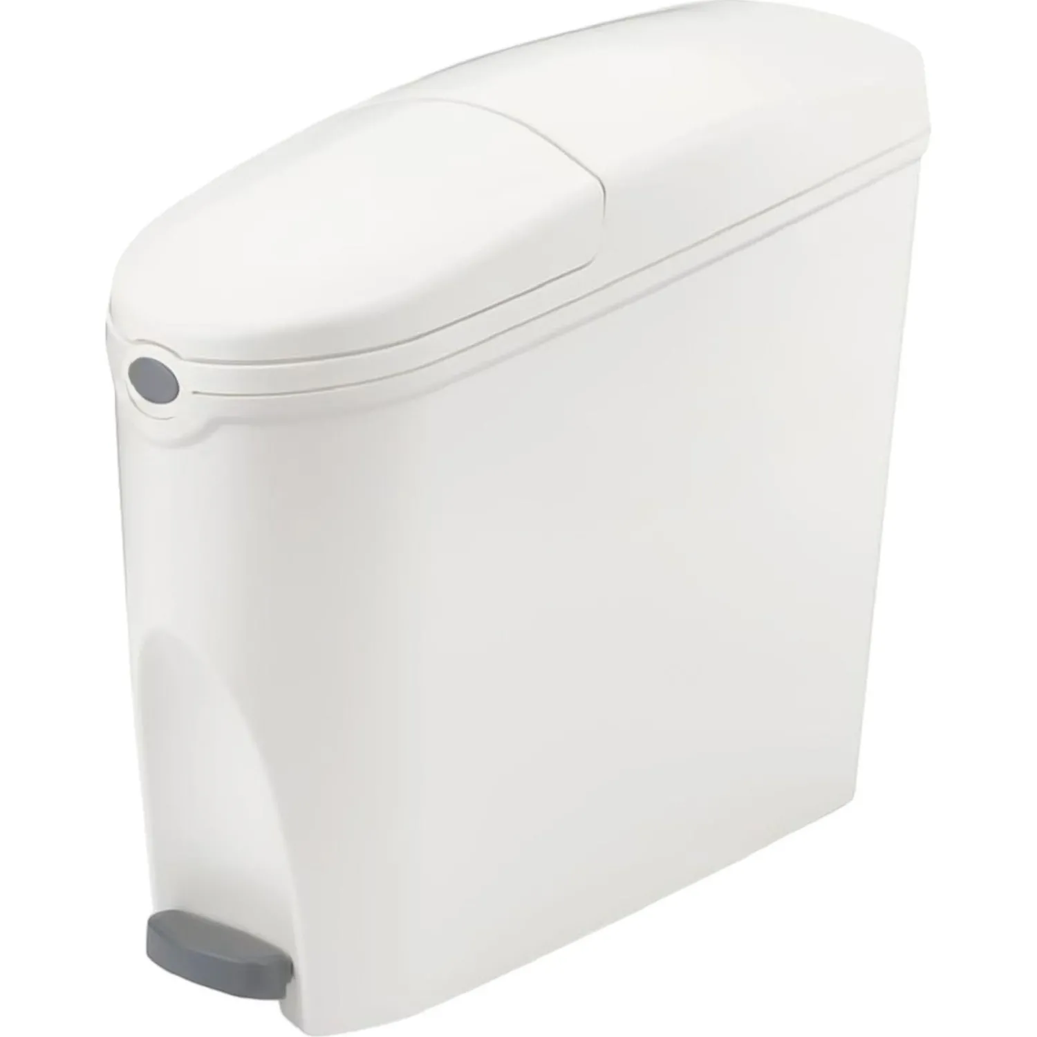 Ведро мусорное с педалью Luscan Slim 20 л, белое, пластик - фото 1