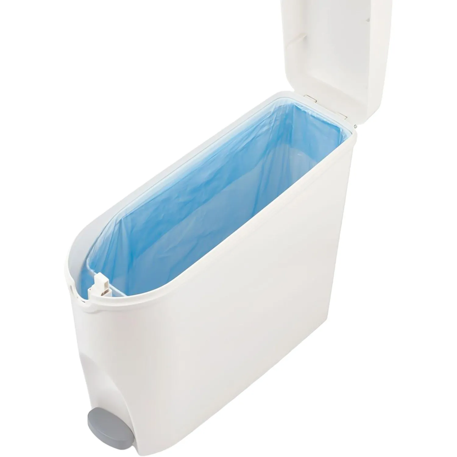 Ведро мусорное с педалью Luscan Slim 20 л, белое, пластик - фото 3