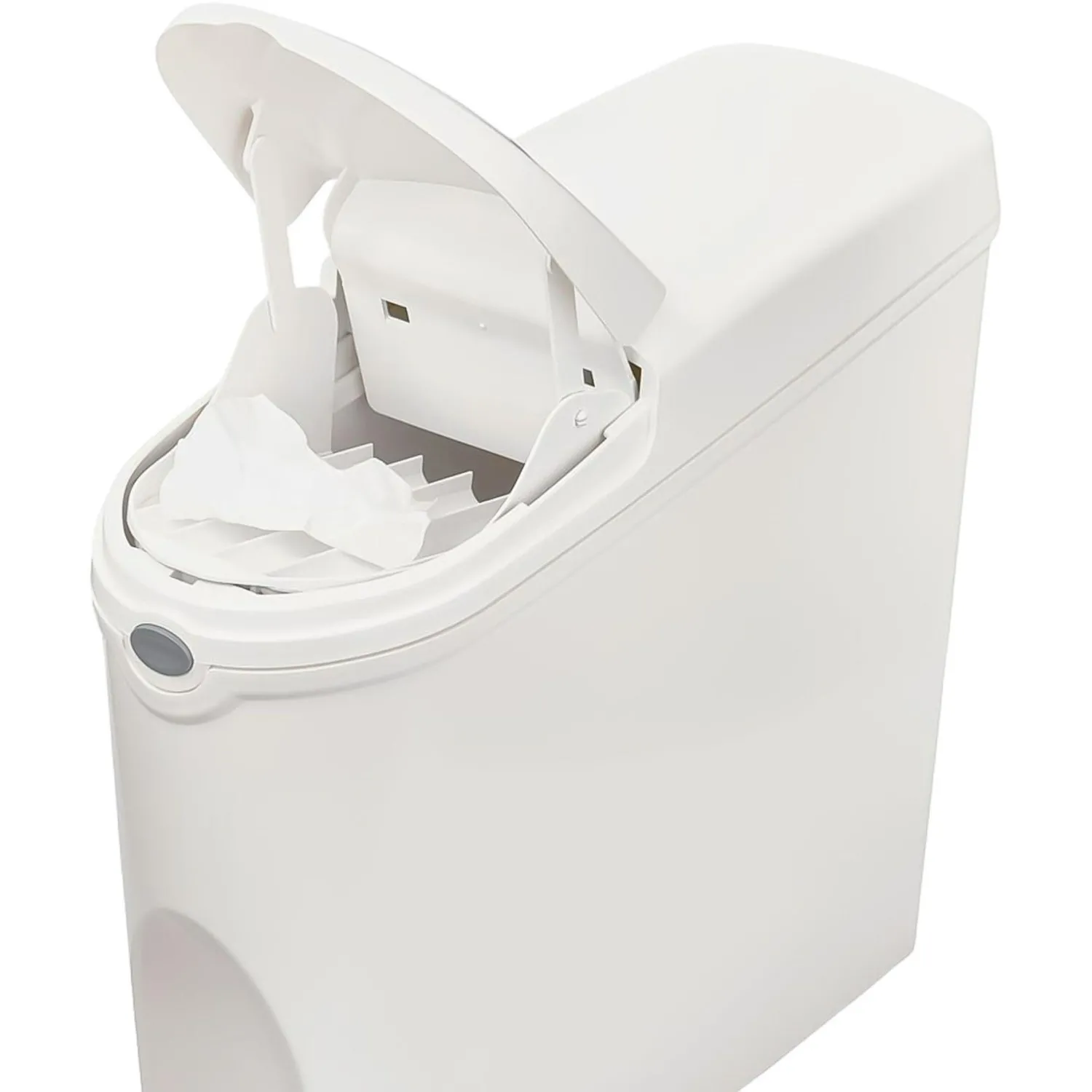 Ведро мусорное с педалью Luscan Slim 20 л, белое, пластик - фото 4