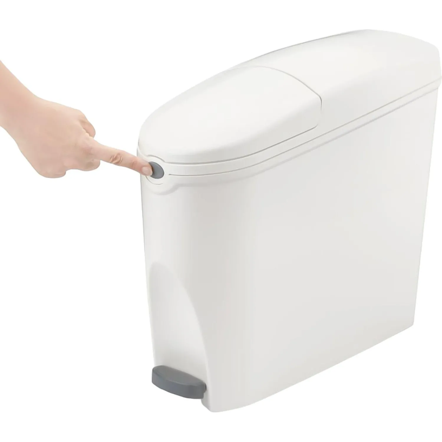 Ведро мусорное с педалью Luscan Slim 20 л, белое, пластик - фото 5
