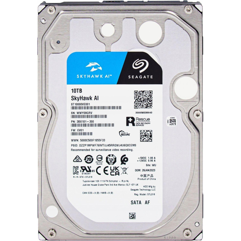 Жесткий диск Seagate SkyHawk 10TB, SATA, 7200rpm, 256MB(ST10000VE001) - фото 1