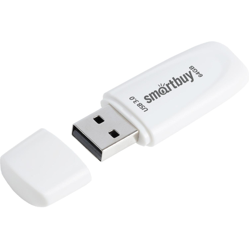 Флеш-память Smartbuy UFD 3.0/3.1 64GB Scout White (SB064GB3SCW) - фото 2