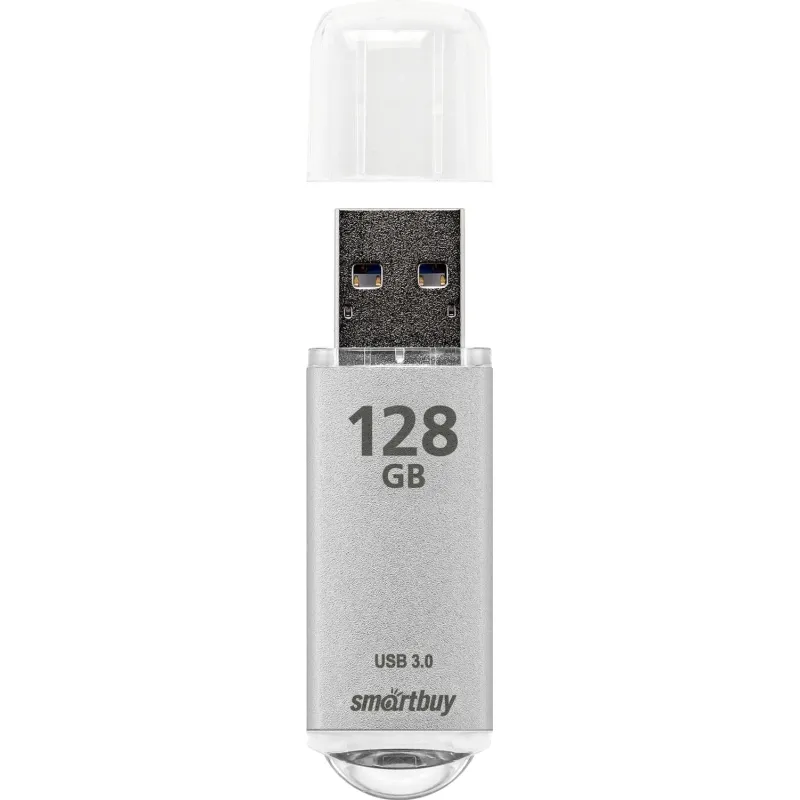 Флеш-память Smartbuy UFD 3.0/3.1 128GB V-Cut Silver (SB128GBVC-S3) - фото 2