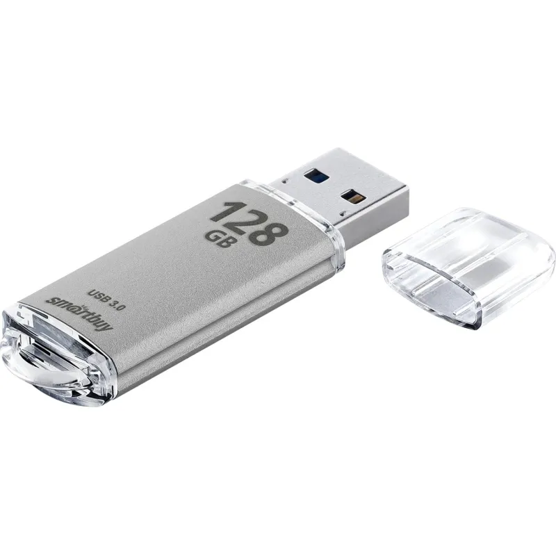 Флеш-память Smartbuy UFD 3.0/3.1 128GB V-Cut Silver (SB128GBVC-S3) - фото 3