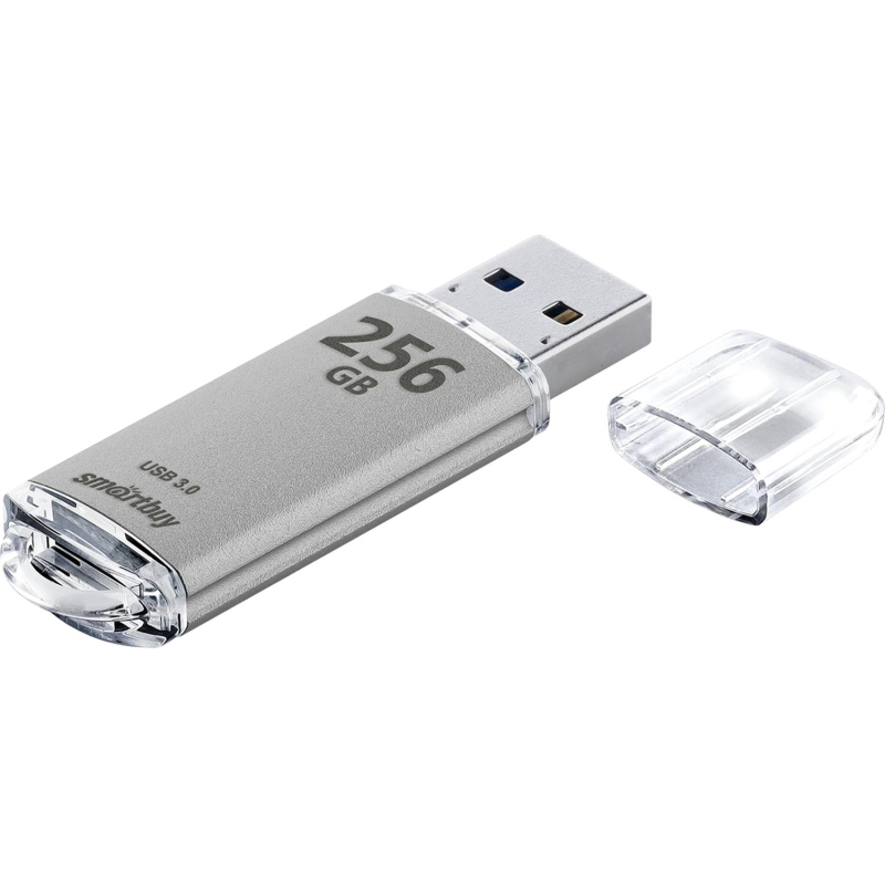 Флеш-память Smartbuy UFD 3.0/3.1 256 GB V-Cut Silver (SB256GBVC-S3) - фото 3