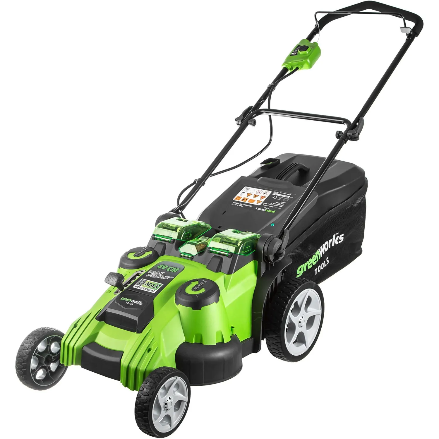 Газонокосилка аккумуляторная Greenworks TwinForce, 40V, 49 см 2500207VB - фото 1
