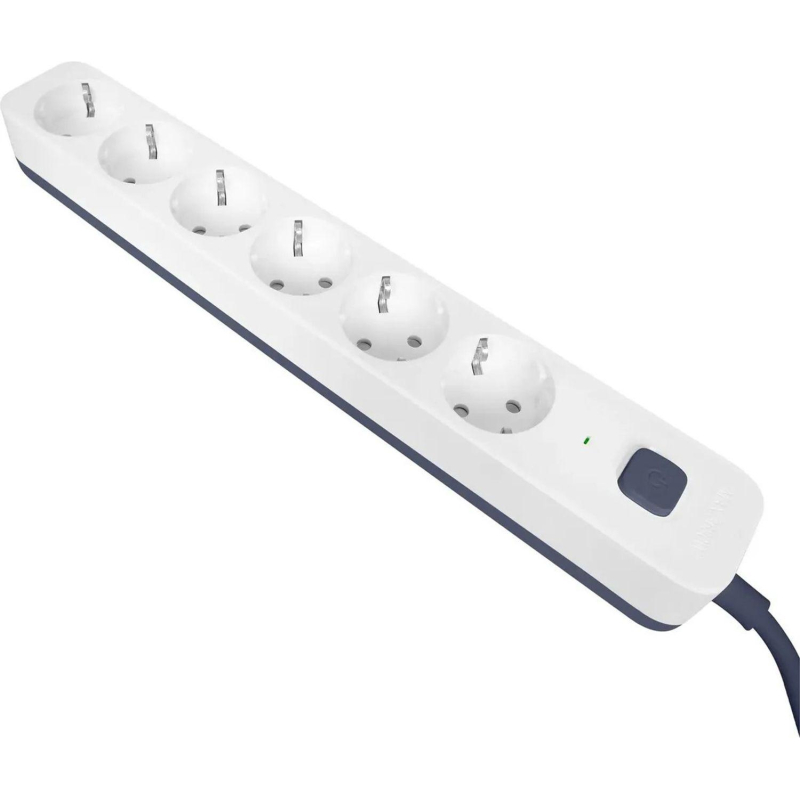 Сетевой фильтр Powercom SP-06W 1,8 м (6 розеток) белый/серый - фото 2