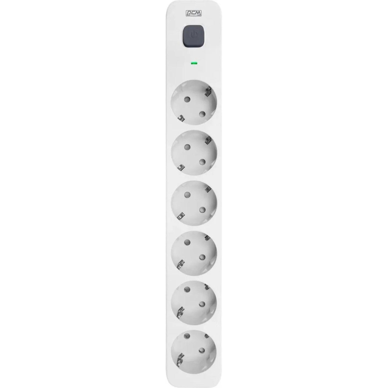 Сетевой фильтр Powercom SP-06W 5,0 м (6 розеток) белый/серый - фото 1