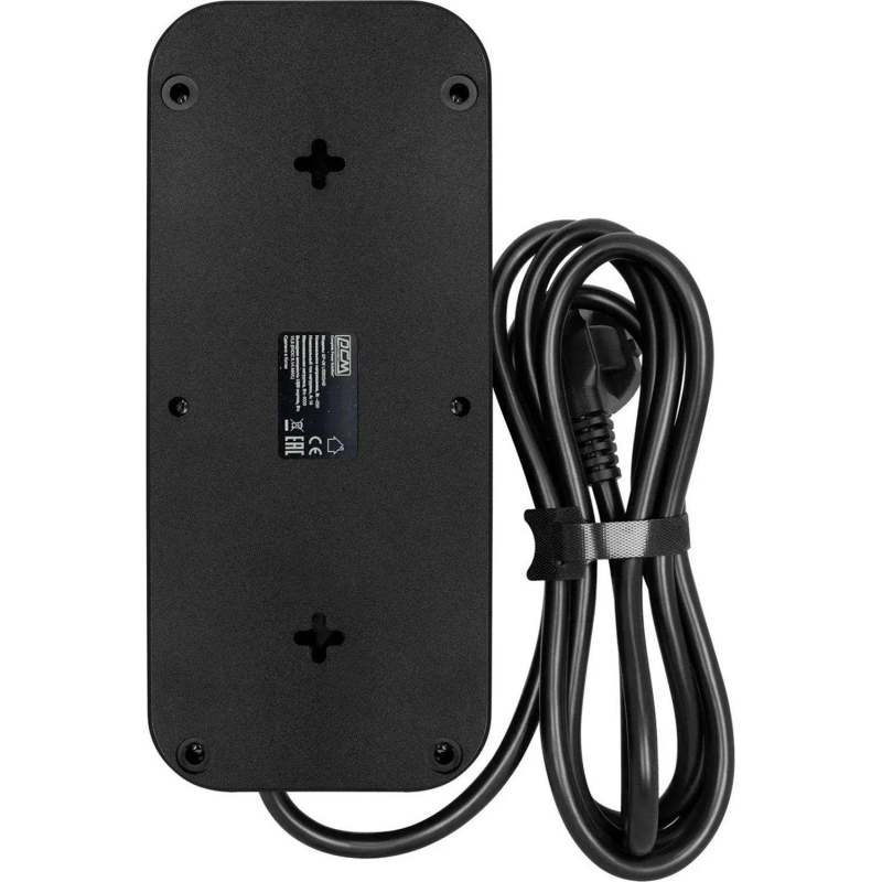 Сетевой фильтр Powercom SP-08 USB03AB 1,8 m (8 розеток) черный - фото 3