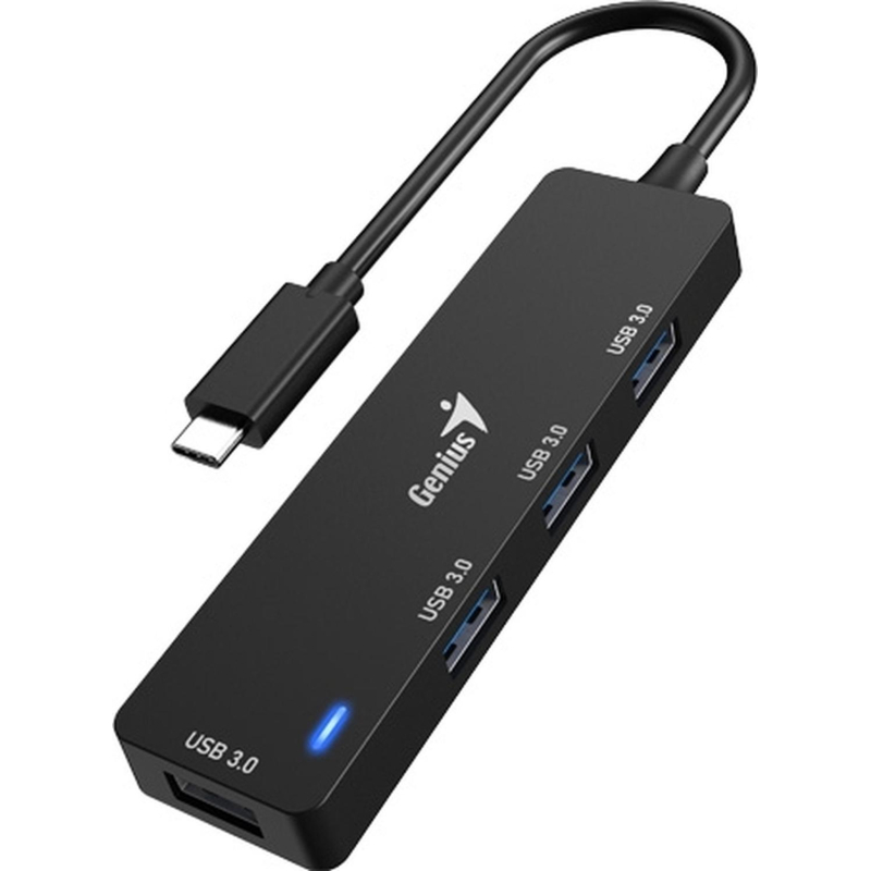 Разветвитель USB Genius UH-400, (USB хаб) ,черный - фото 1