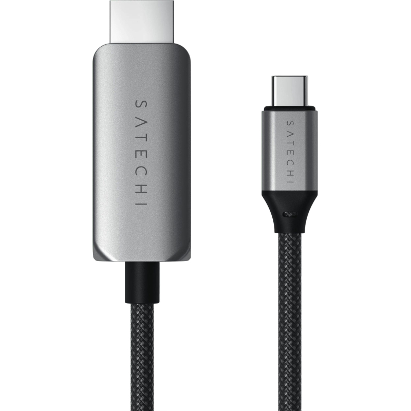 Кабель Satechi USB-C To HDMI 2.1 8K Cable. Цвет: серый космос - фото 2