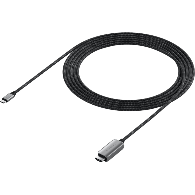 Кабель Satechi USB-C To HDMI 2.1 8K Cable. Цвет: серый космос - фото 3