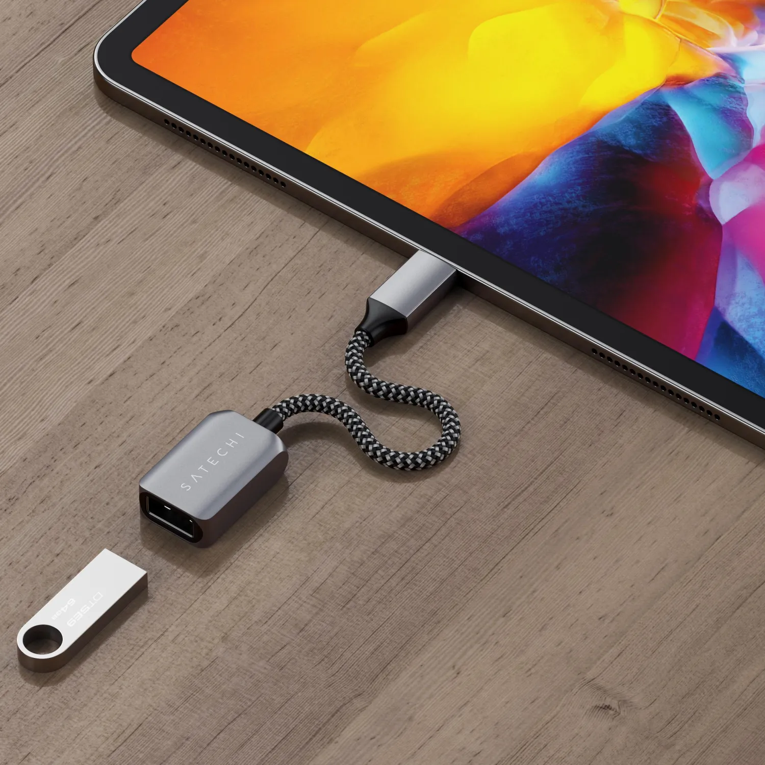 Кабель адаптер Satechi USB-C to USB 3.0. Цвет серый космос - фото 5
