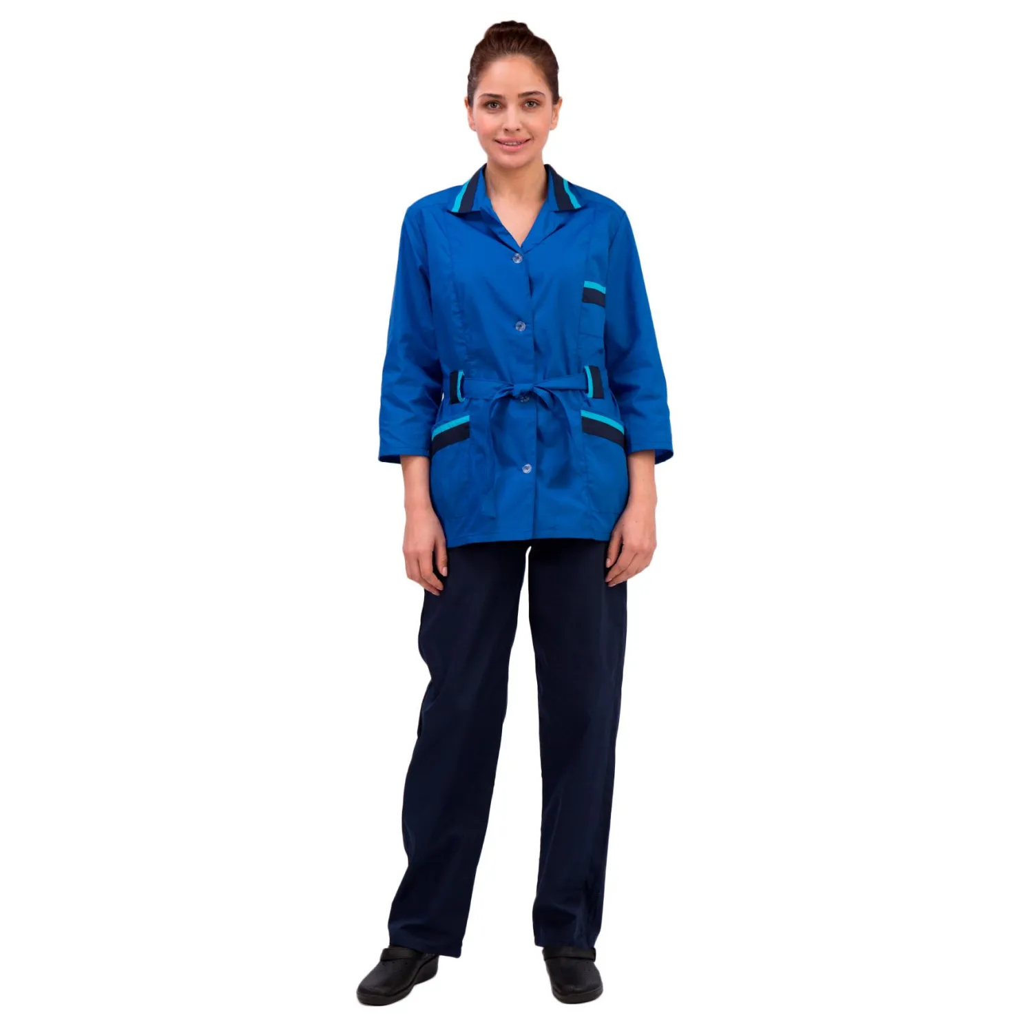 Костюм для горничных и уборщиц у04-КБР вас/син (р.48-50)р.158-164 - фото 1