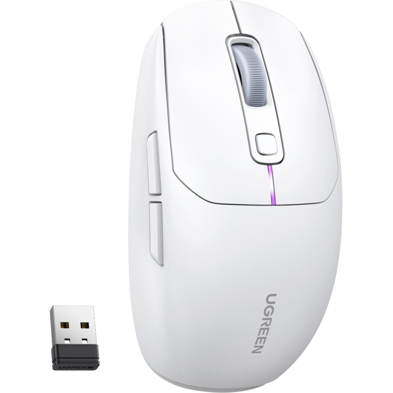 Мышь компьютерная UGREEN MU103 (15629), беспровод,игр,USB2.4 GHz&BT, белый - фото 2