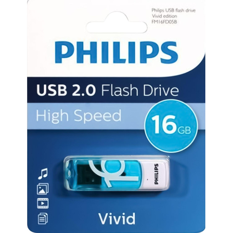Флеш-память PHILIPS VIVID2.0 16GB, USB 2.0 - фото 2