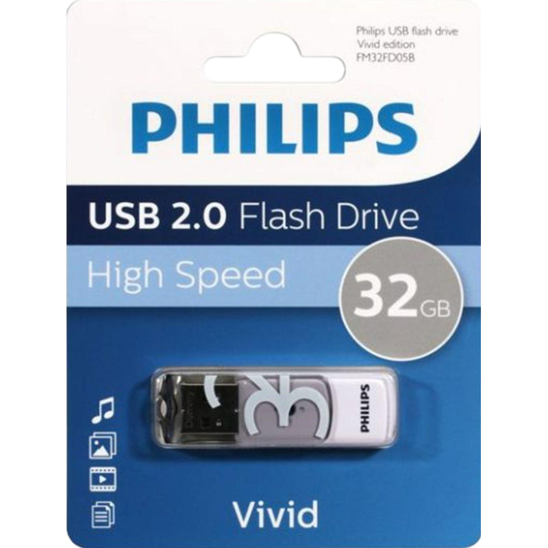 Флеш-память PHILIPS VIVID2.0 32GB, USB 2.0 - фото 2