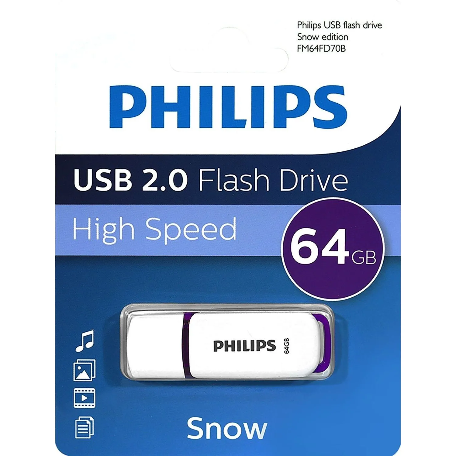 Флеш-память PHILIPS SNOW2.0 64GB, USB 2.0 - фото 4