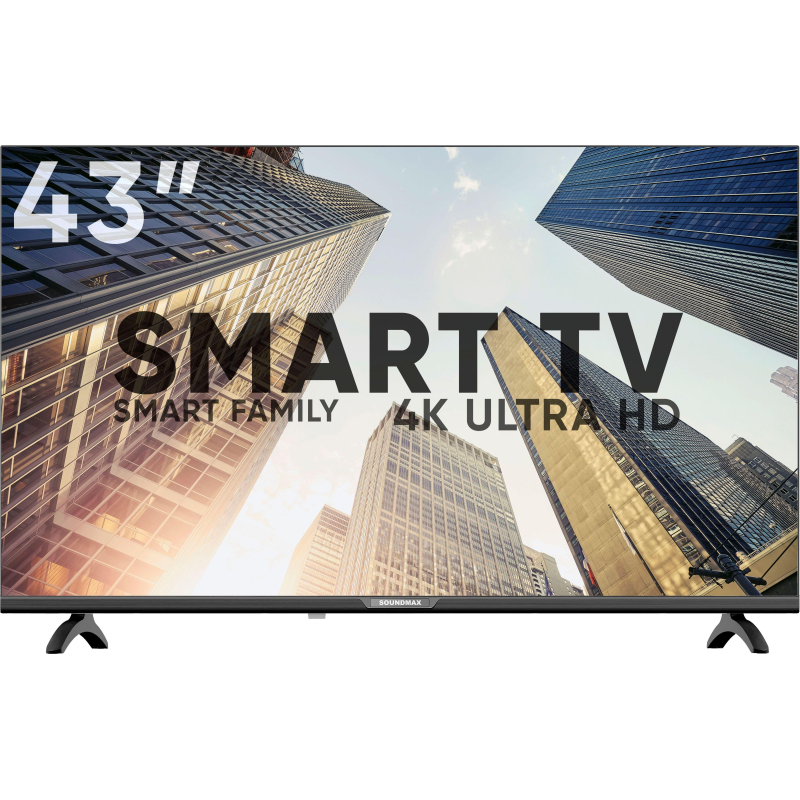 Телевизор Soundmax SM-LED43M01SU(черный), UHD, смарт (Android) - фото 1