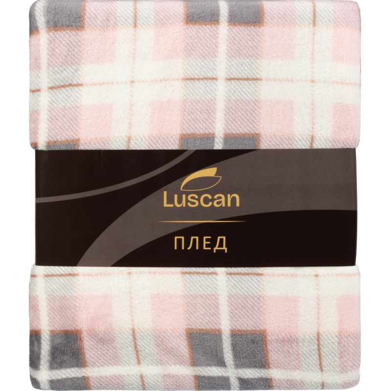Плед микрофибра Luscan, клетка розовая 150x200 - фото 5