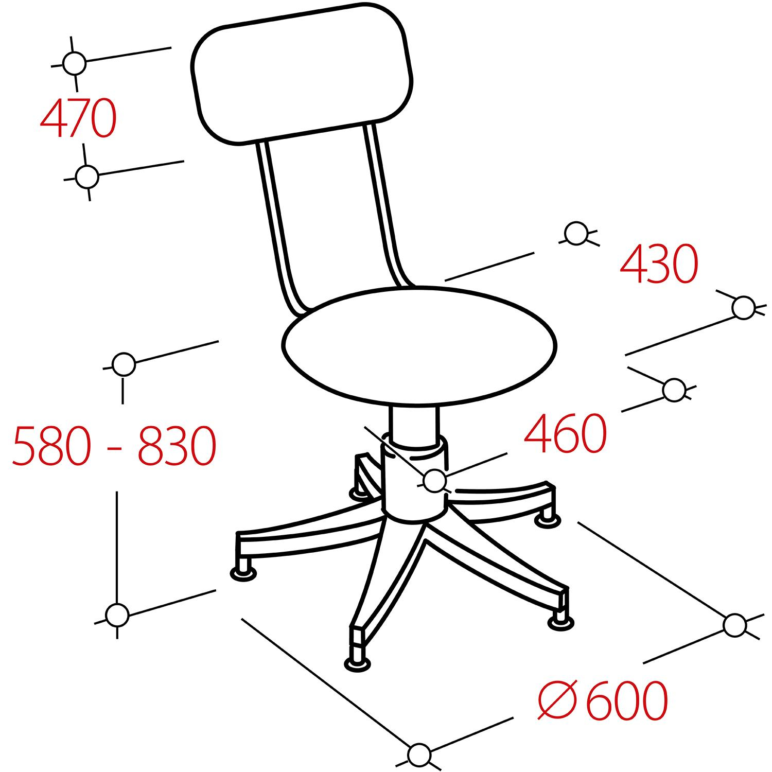Кресло кассира UN_Regal gtsN3 ring base, вы с.база,ткань черная С-11x - фото 3