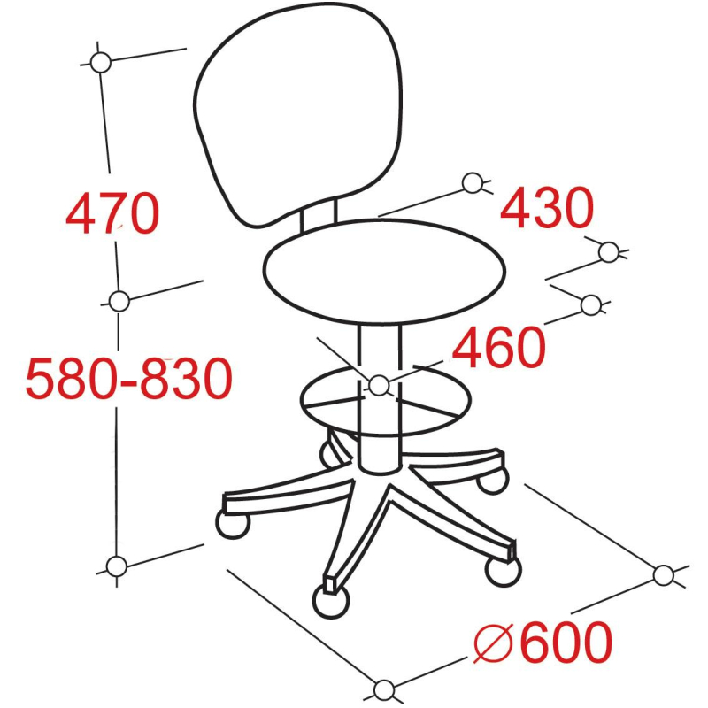 Кресло кассира UN_Regal gtsN3 ring base, вы с.база,ткань черная С-11x - фото 3
