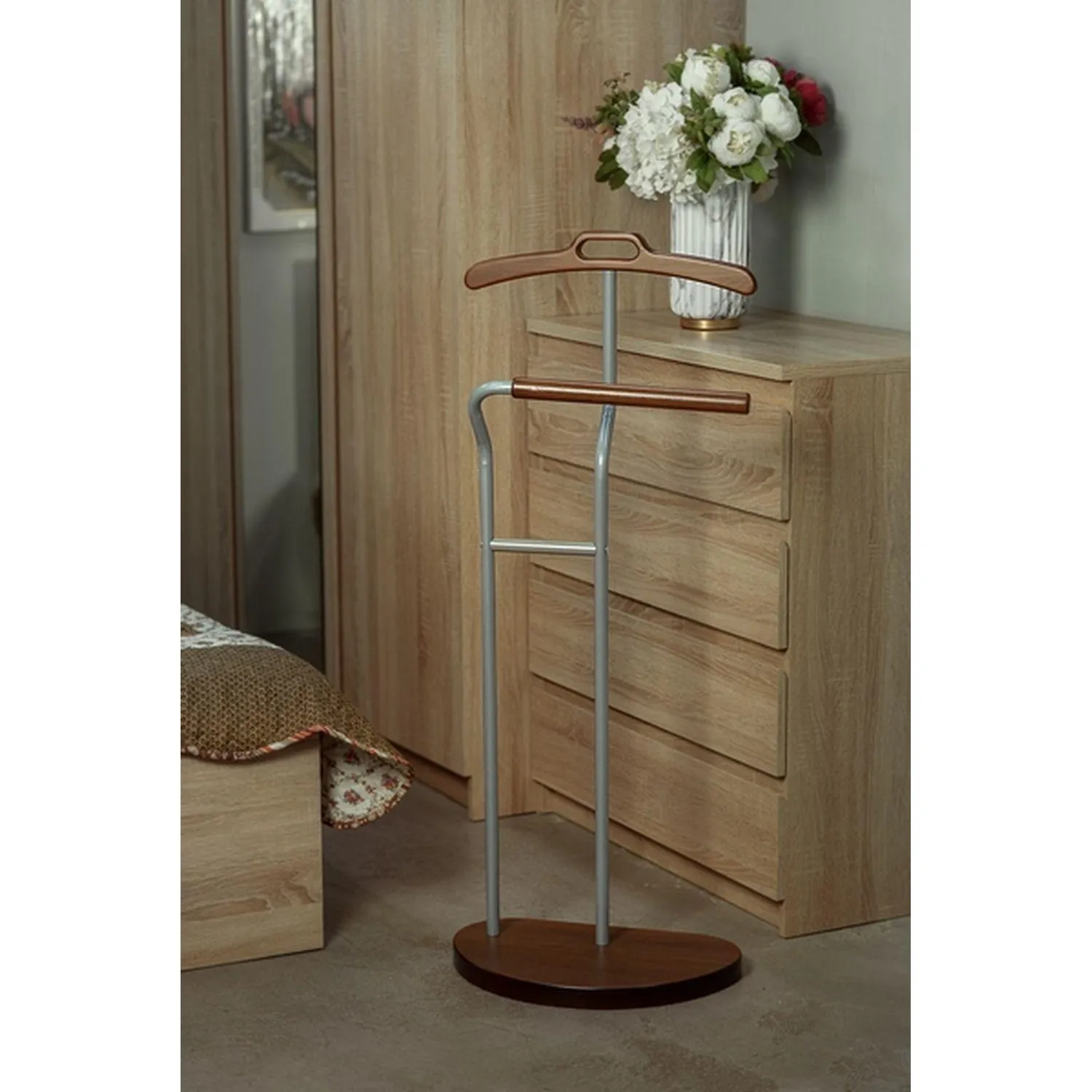 Вешалка ME_костюмная D10 металлик/орех - фото 10