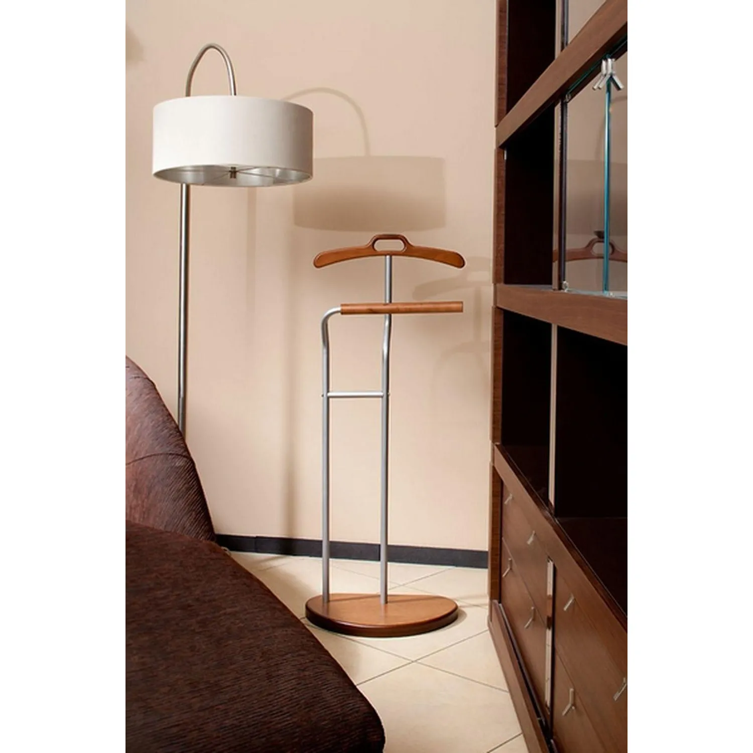 Вешалка ME_костюмная D10 металлик/орех - фото 12