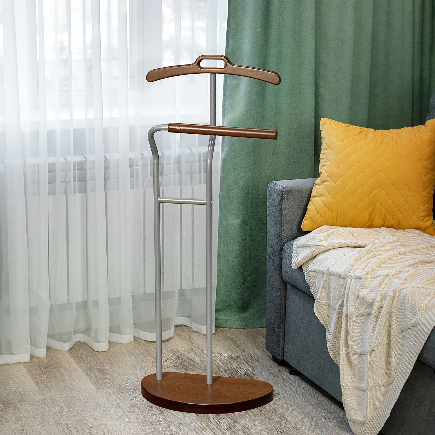 Вешалка ME_костюмная D10 металлик/орех - фото 15