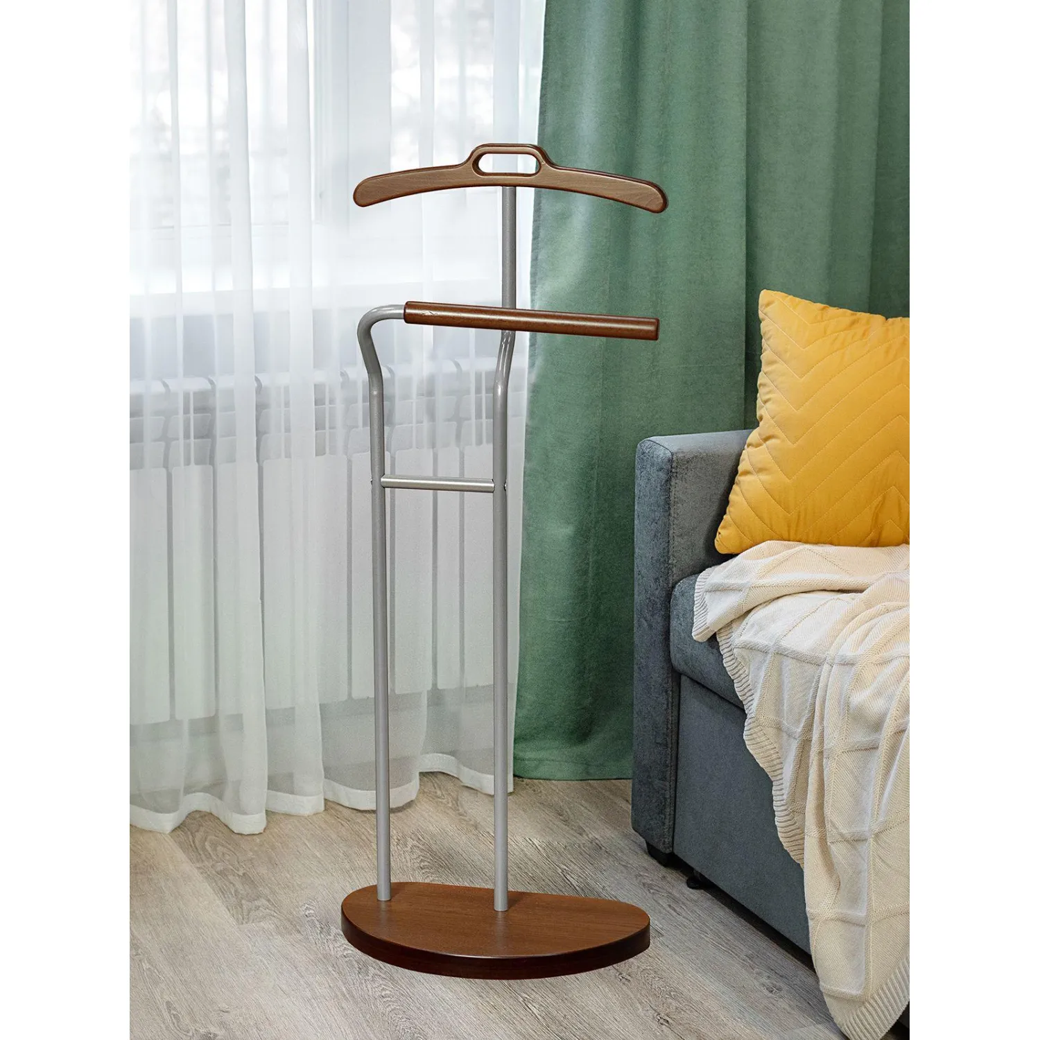 Вешалка ME_костюмная D10 металлик/орех - фото 16