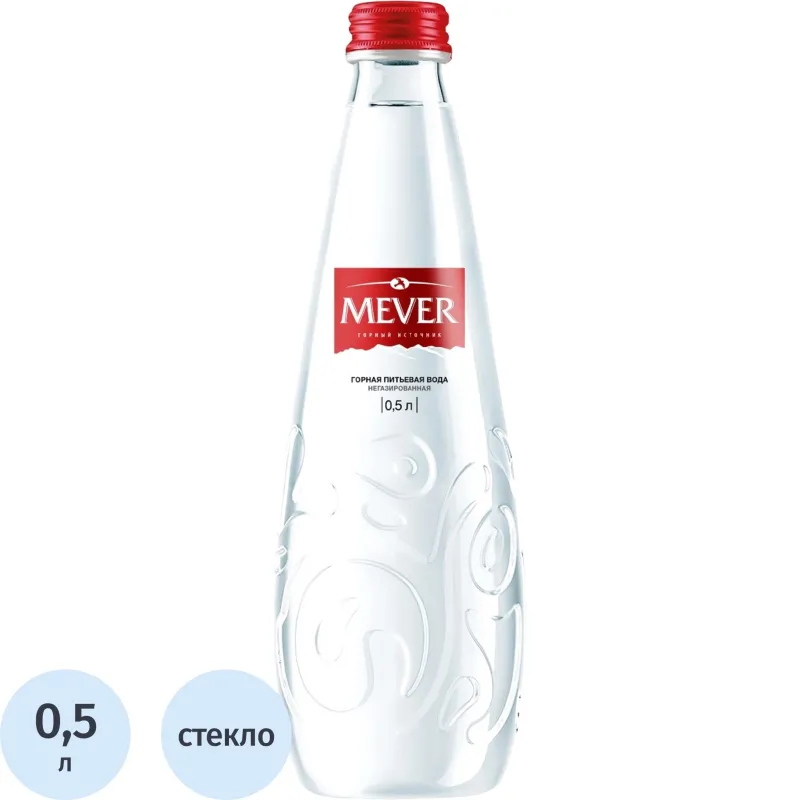 Вода питьевая Mever природная негазированная стекло 0,5л - фото 1