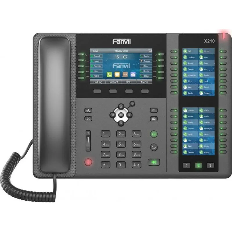 IP-телефон Fanvil X210 2xE10/100/1000, 20 SIP, IPV6, POE + Gigabit, PSU - фото 2